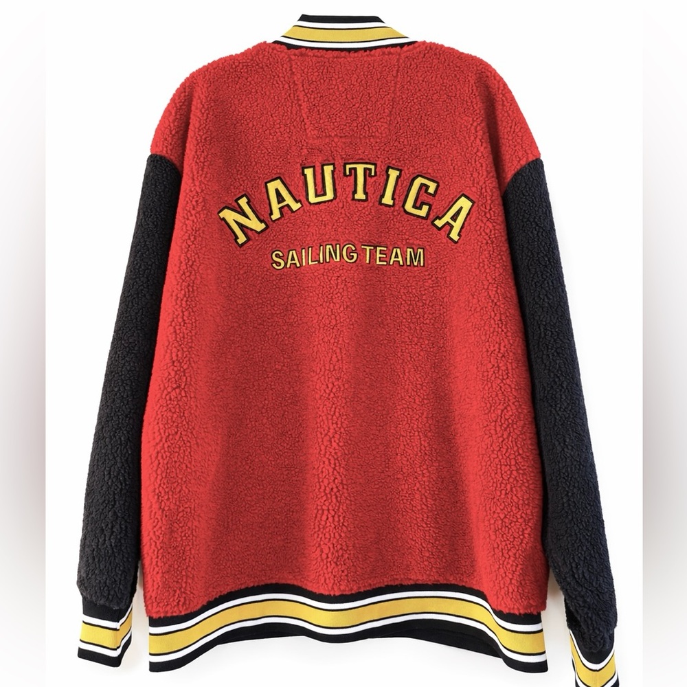Vintage!!  Nautica x Lil Yachty Fleece Bomber/Varsity Jacket Vibe - Picture 2 of 7